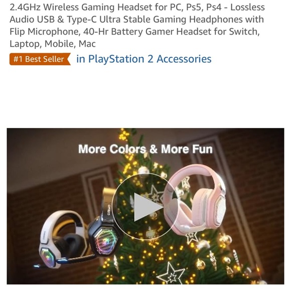 ONIKUMA Wireless Gaming Headset with RGB Lights - Picture 8 of 8